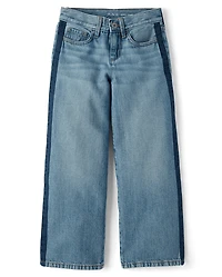 Girls Side Stripe Baggy Jeans