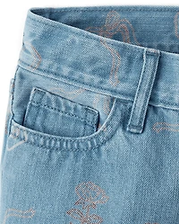 Girls Doodle Wide Leg Jeans