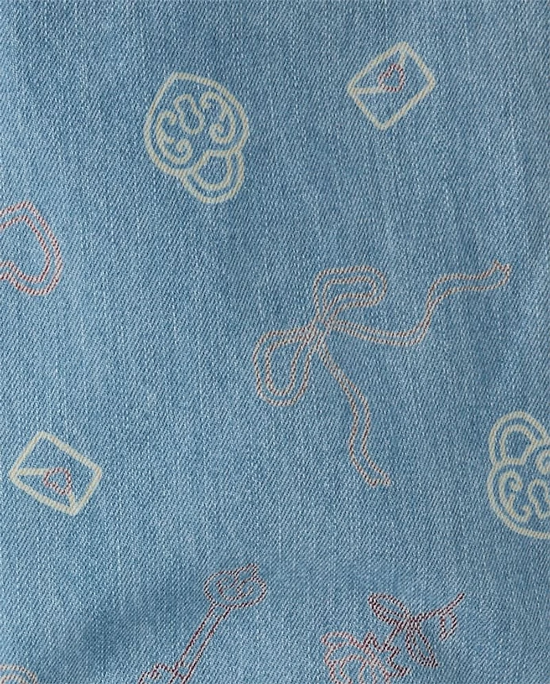 Girls Doodle Wide Leg Jeans