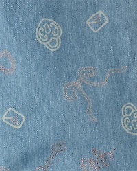 Girls Doodle Wide Leg Jeans