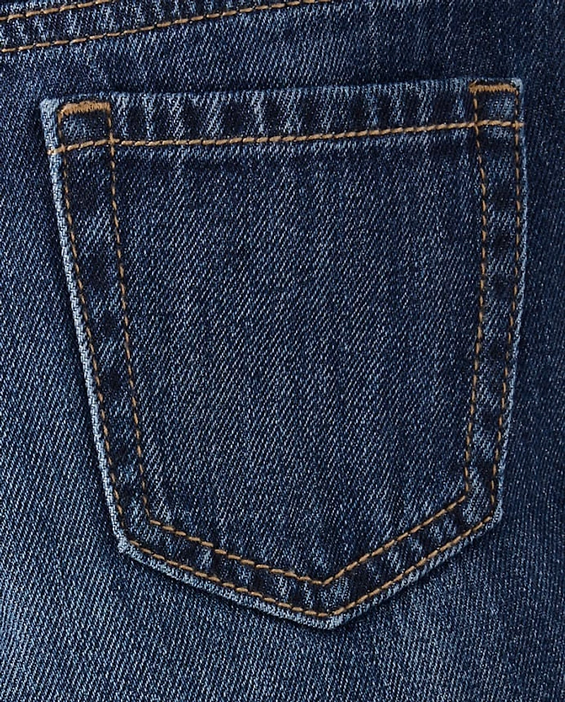 Girls Studded Wide Leg Jeans