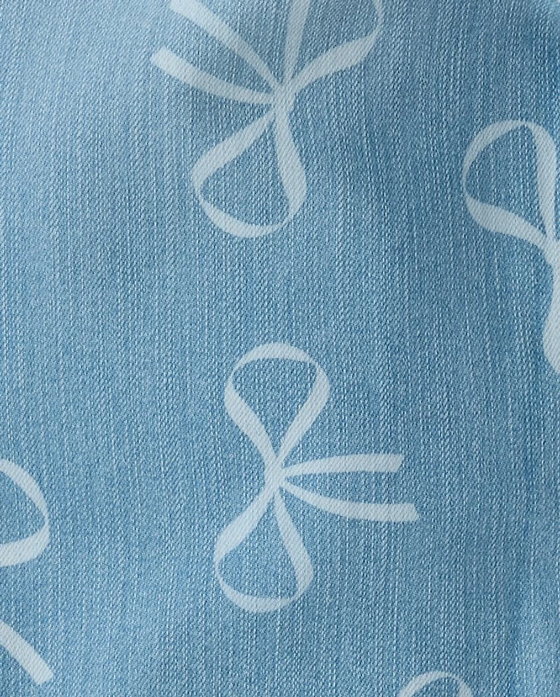 Girls Bow Pencil Jeans