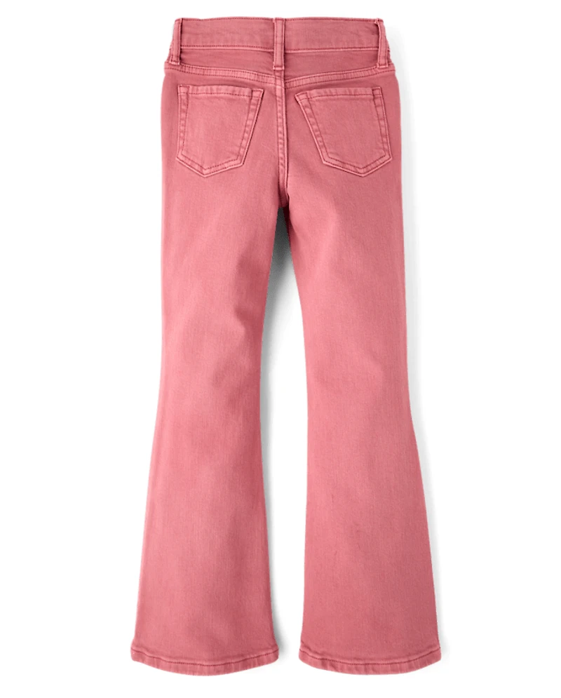 Girls Garment Dyed Flare Jeans