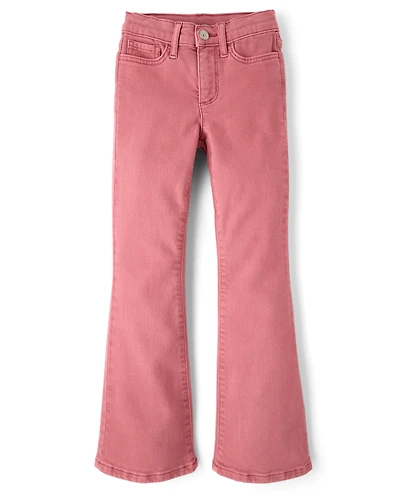 Girls Garment Dyed Flare Jeans