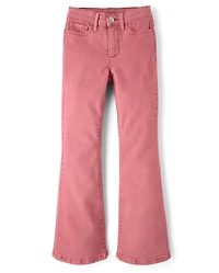 Girls Garment Dyed Flare Jeans