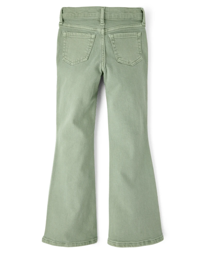 Girls Garment Dyed Flare Jeans