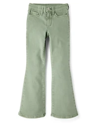 Girls Garment Dyed Flare Jeans