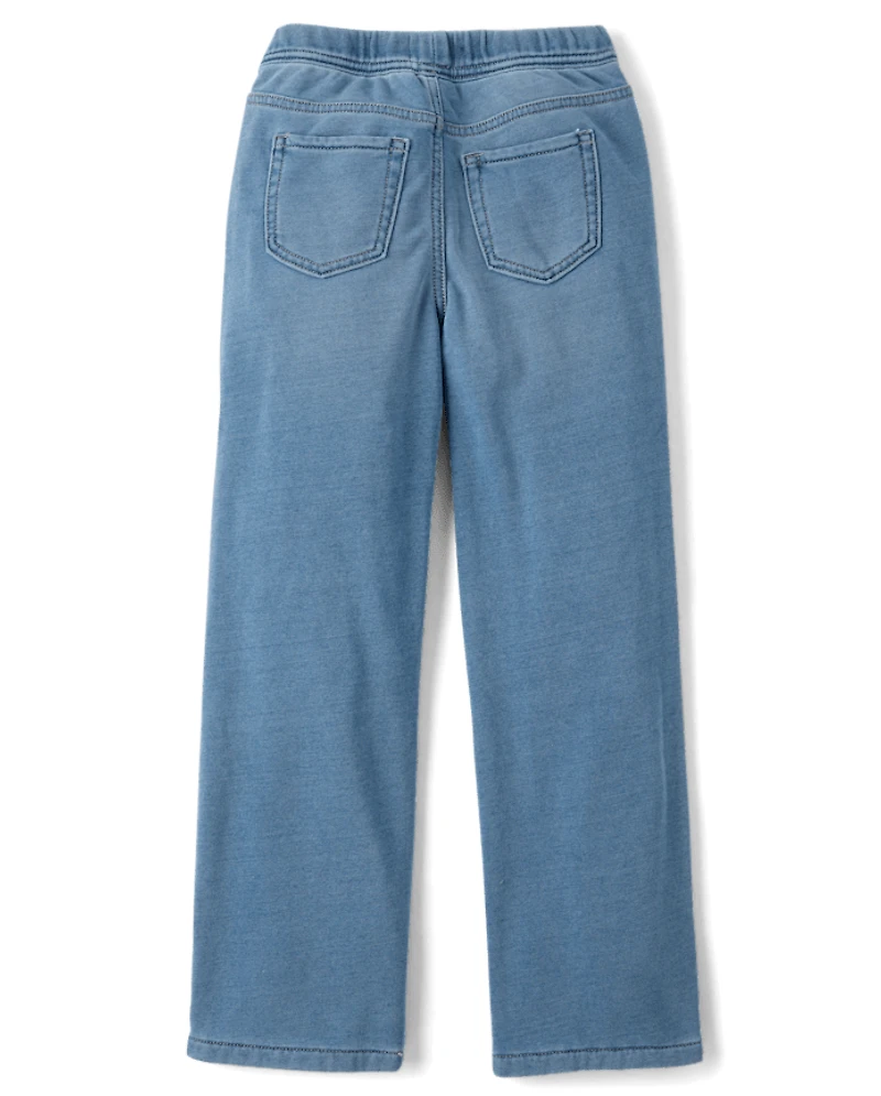 Girls French Terry Wide Leg Sweatpant Jeans