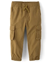 Pantalons de jogging cargo en popeline pour bébés et petits garçons