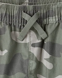 Baby And Toddler Boys Camo Poplin Cargo Jogger Pants