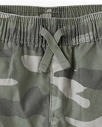 Baby And Toddler Boys Camo Poplin Cargo Jogger Pants