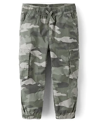 Baby And Toddler Boys Camo Poplin Cargo Jogger Pants