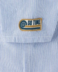 Baby And Toddler Boys Embroidered Racecar Patch Poplin Button Up Shirt