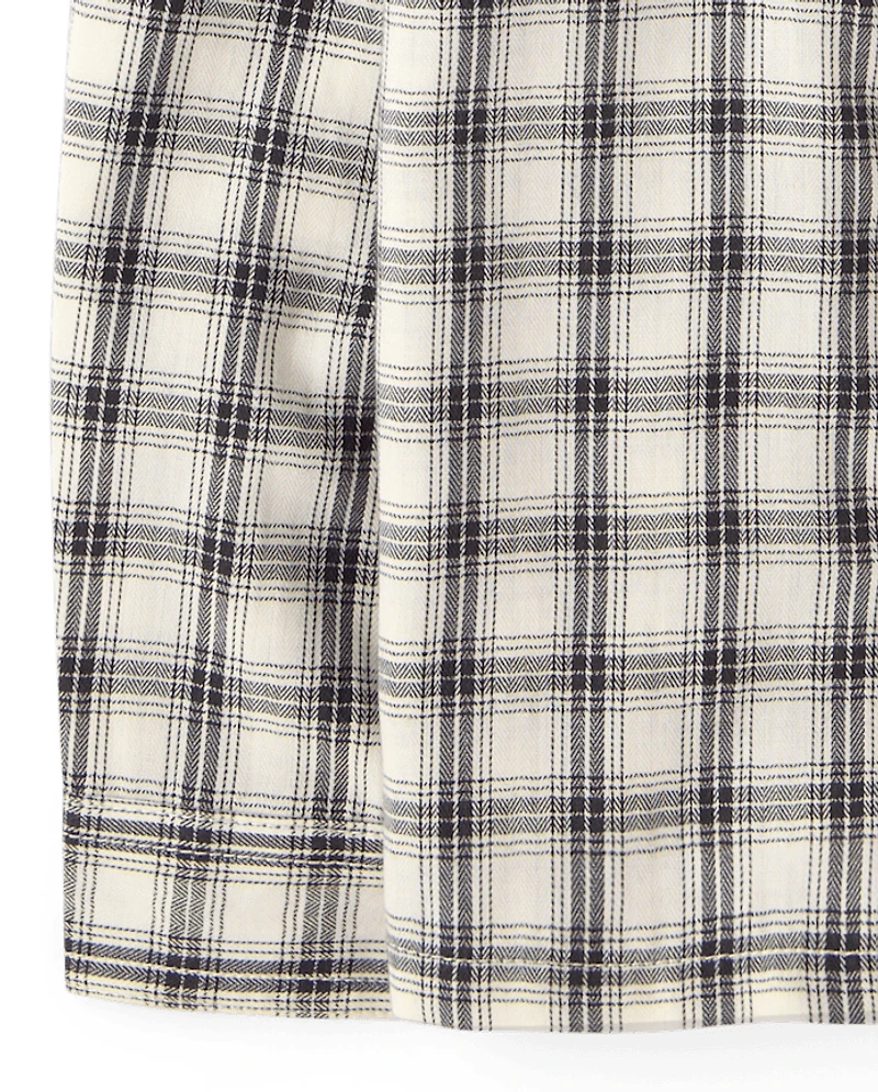 Baby And Toddler Boys Plaid Textured Poplin Button Up Shirt