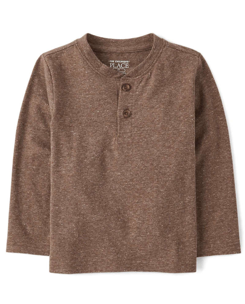 Baby And Toddler Boys Marled Henley Top