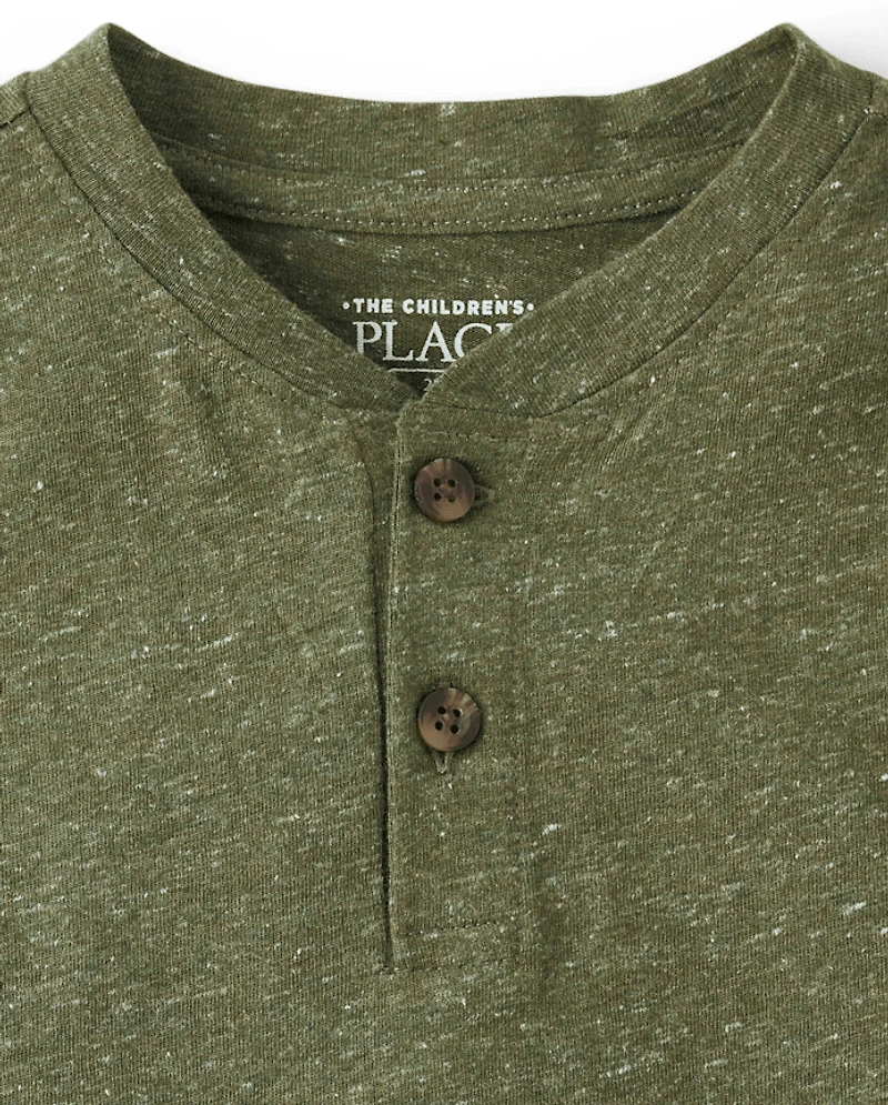 Baby And Toddler Boys Marled Henley Top