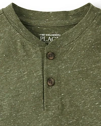 Baby And Toddler Boys Marled Henley Top