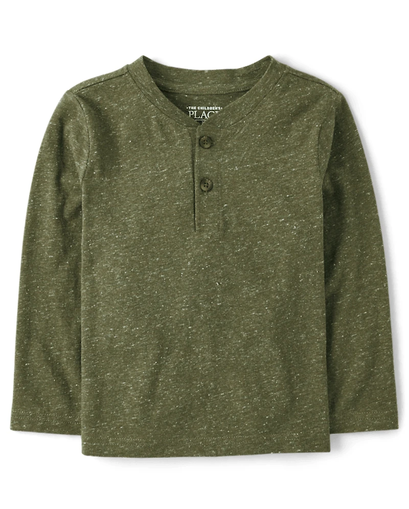 Baby And Toddler Boys Marled Henley Top