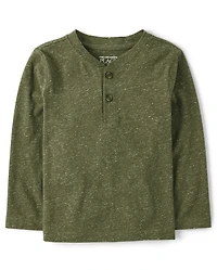 Baby And Toddler Boys Marled Henley Top