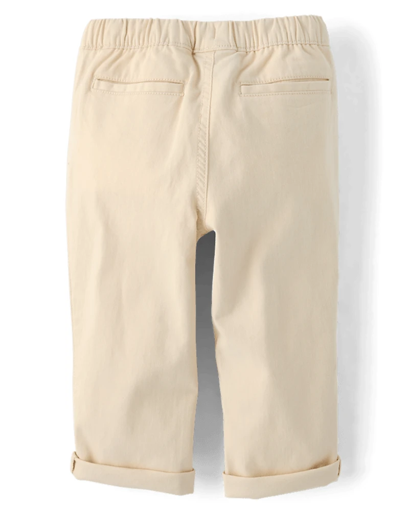 Baby And Toddler Boys Roll Cuff Pull On Chino Pants