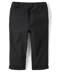 Baby And Toddler Boys Roll Cuff Pull On Chino Pants