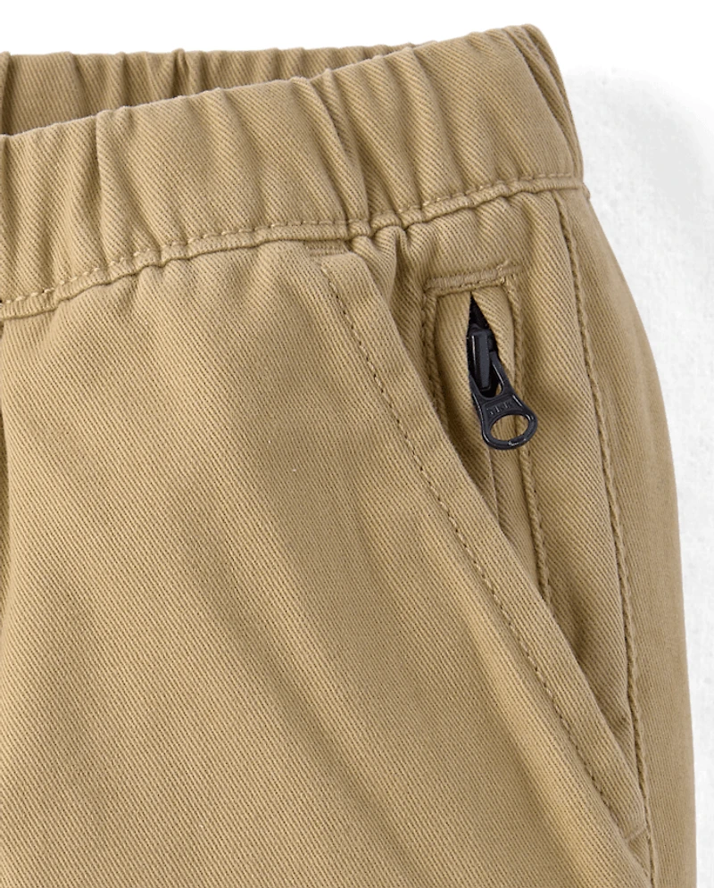 Baby And Toddler Boys Roll Cuff Pull On Chino Pants
