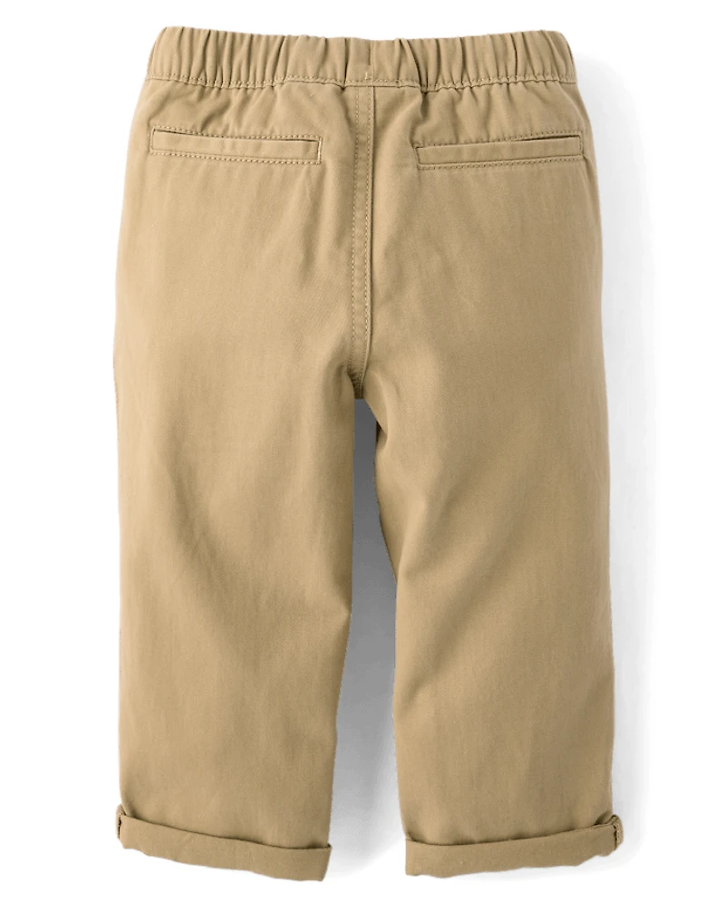Baby And Toddler Boys Roll Cuff Pull On Chino Pants
