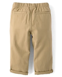 Baby And Toddler Boys Roll Cuff Pull On Chino Pants