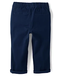 Baby And Toddler Boys Roll Cuff Pull On Chino Pants