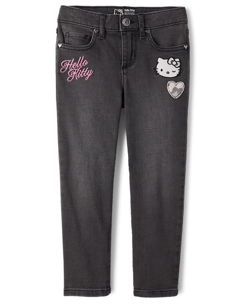 Girls Hello Kitty® Embroidered Pencil Jeans