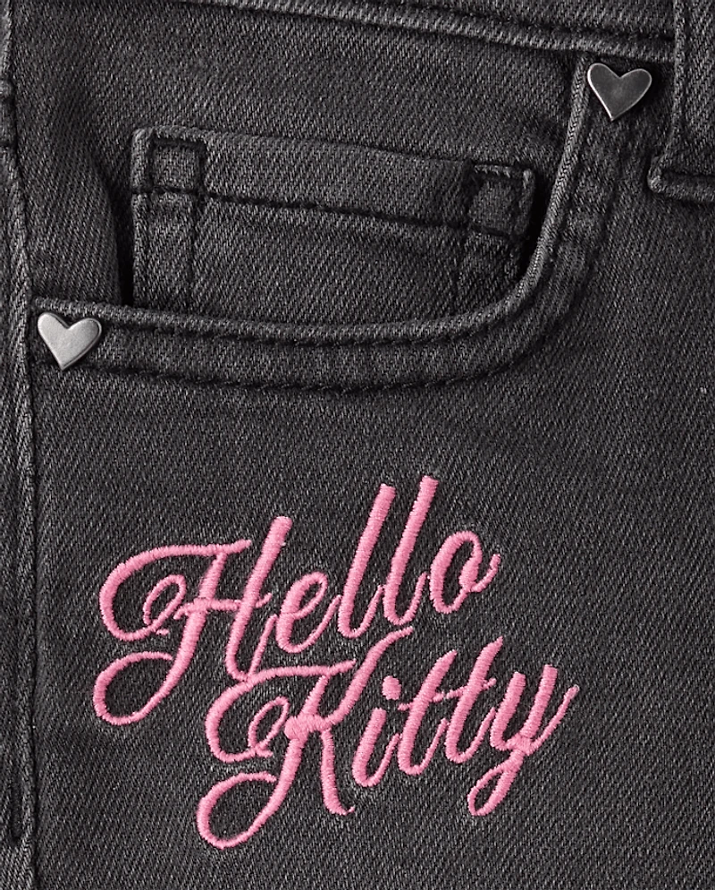 Girls Hello Kitty® Embroidered Pencil Jeans