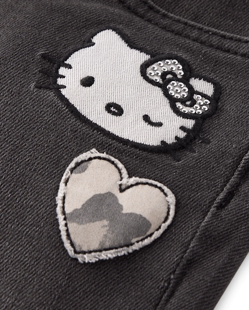 Girls Hello Kitty® Embroidered Pencil Jeans