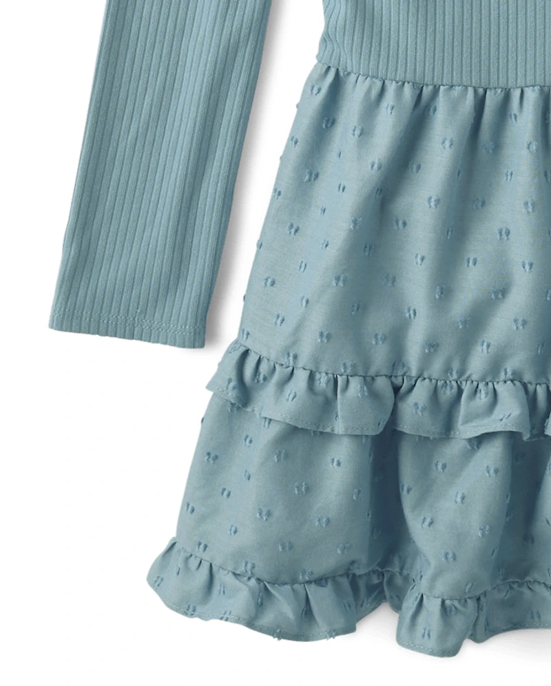 Girls Tiered Drop Waist Dress