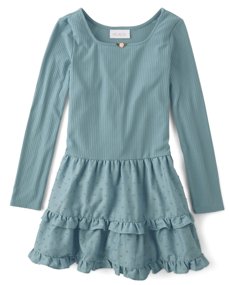 Robe à volants et taille basse pour filles
