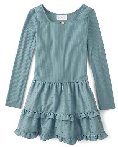Robe à volants et taille basse pour filles