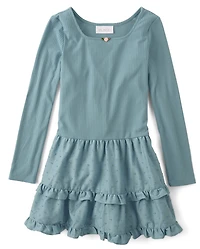 Robe à volants et taille basse pour filles