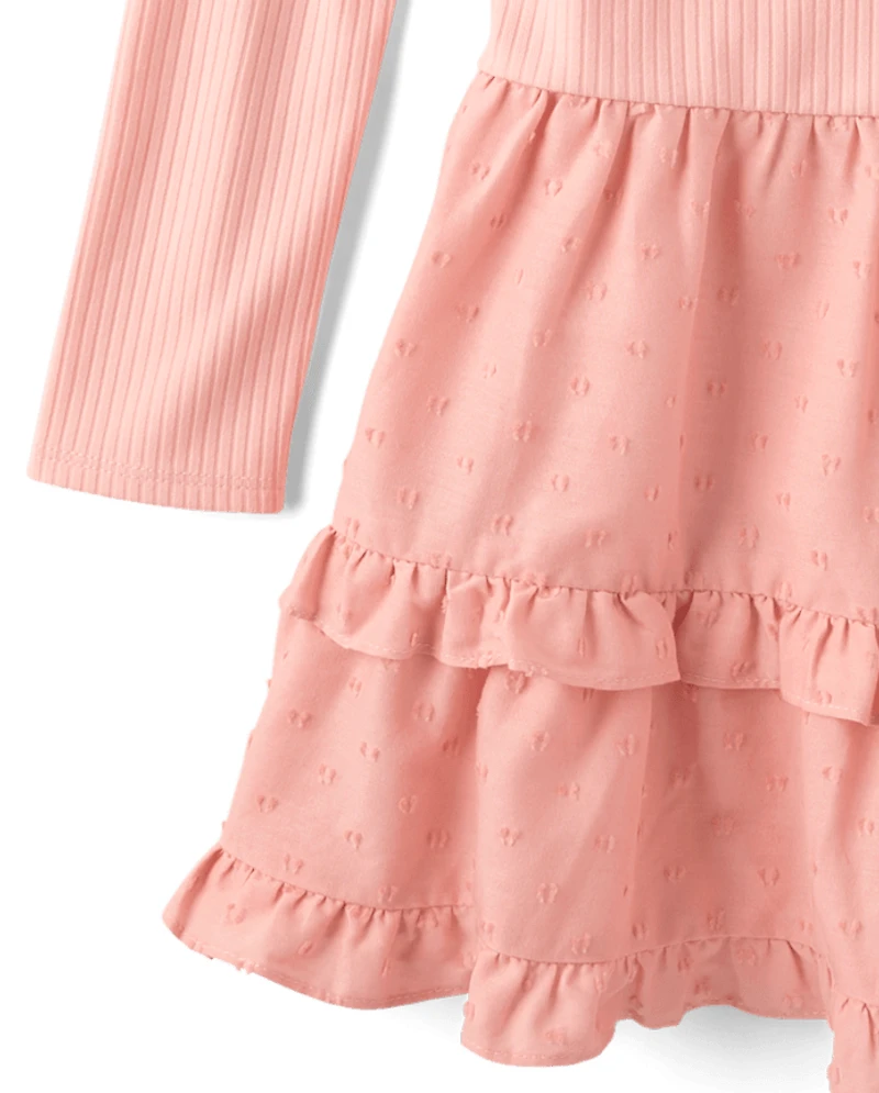 Girls Tiered Drop Waist Dress
