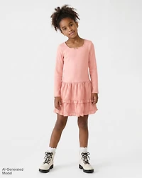 Girls Tiered Drop Waist Dress