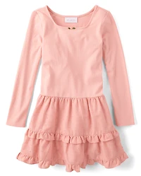 Girls Tiered Drop Waist Dress