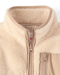 Girls Sherpa Zip Up Jacket