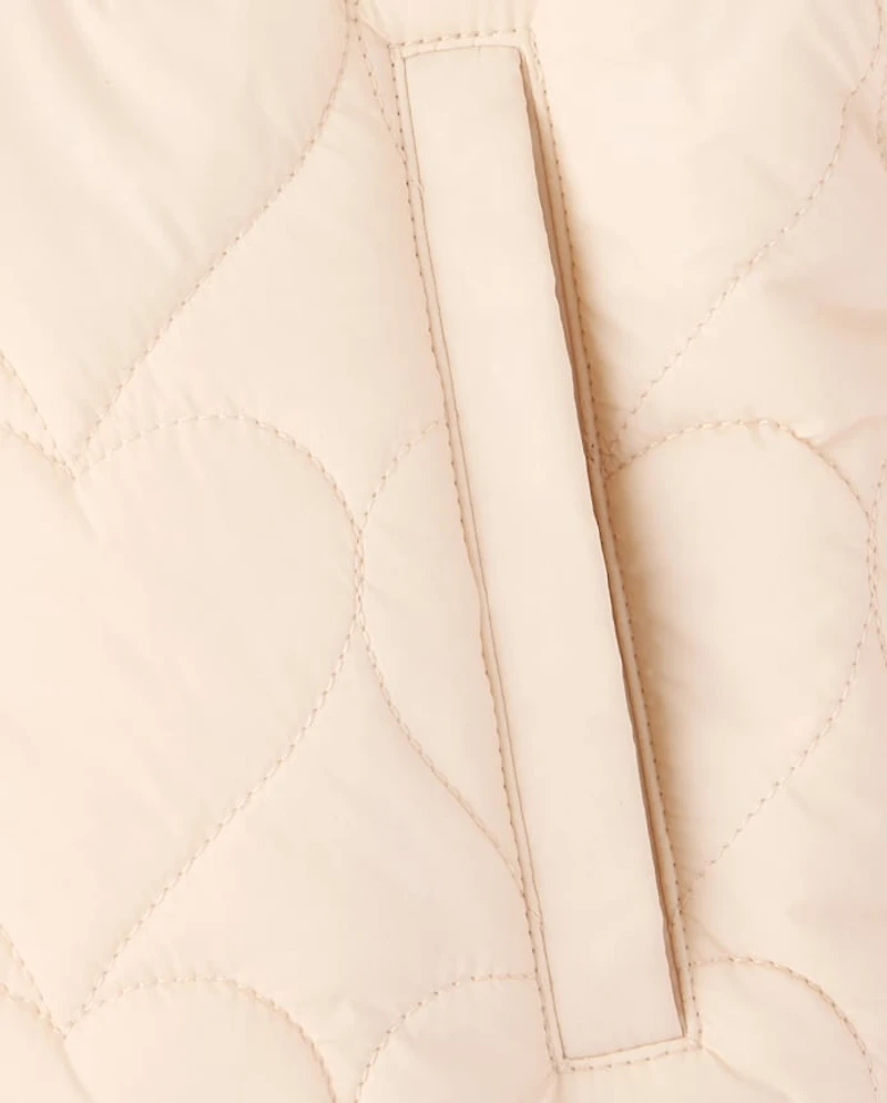 Girls Heart Quilted Packable Puffer Jacket