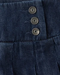 Girls Denim Pleated Skort