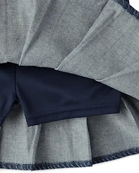 Girls Denim Pleated Skort