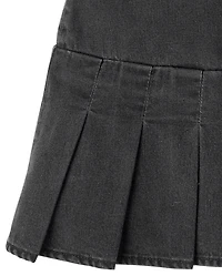 Girls Denim Pleated Skort