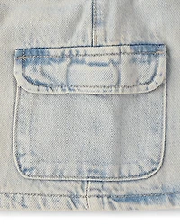 Girls Denim Cargo Skirt