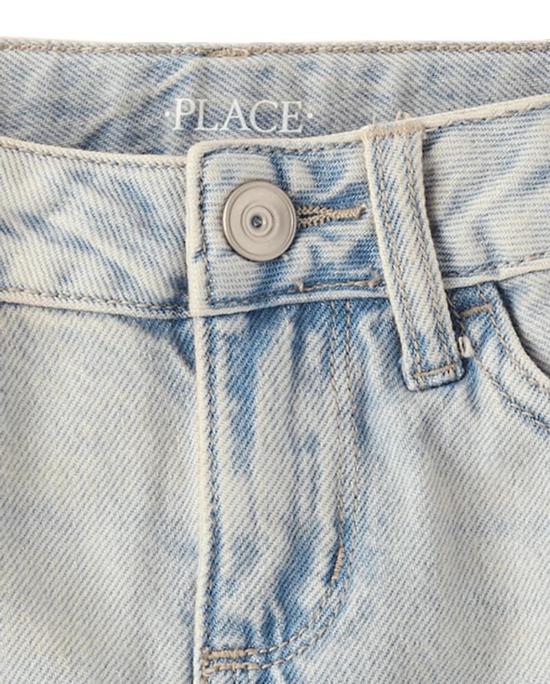Girls Denim Cargo Skirt