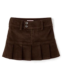 Girls Pleated Corduroy Skort