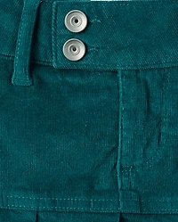 Jupe-short plissée en velours côtelé pour filles