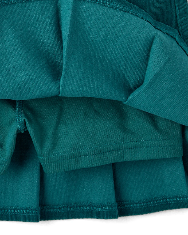 Jupe-short plissée en velours côtelé pour filles