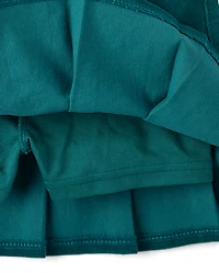 Jupe-short plissée en velours côtelé pour filles